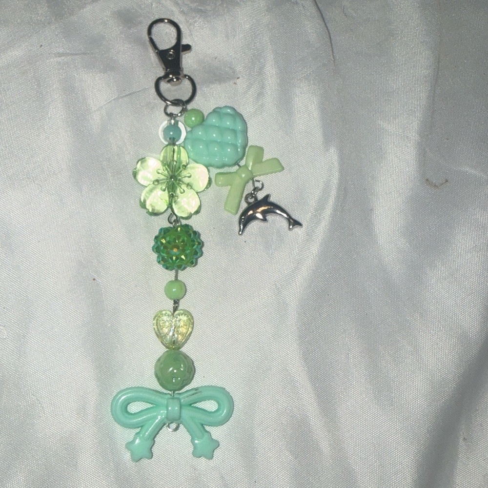 Mint Green flower keychain